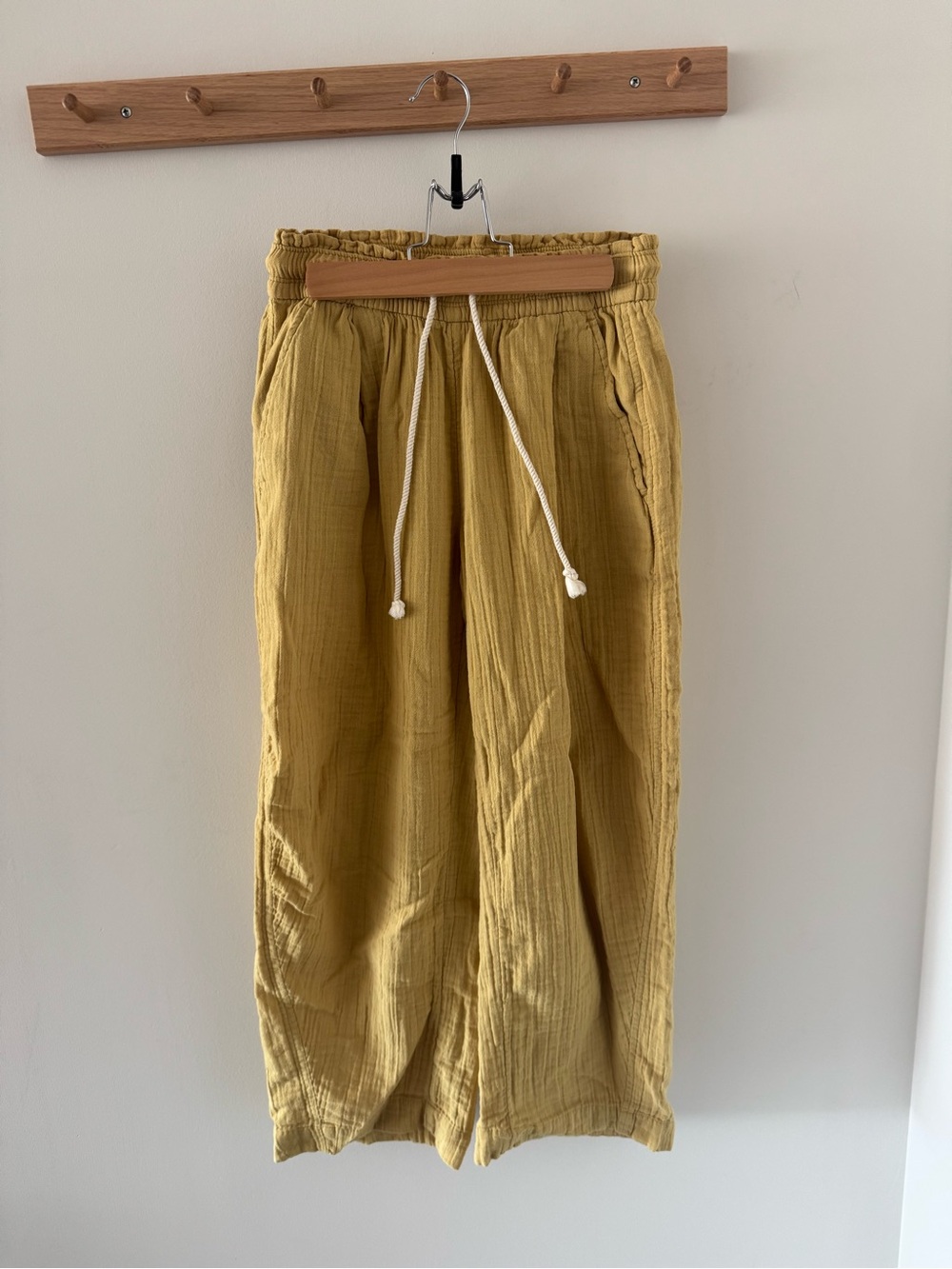 Old Navy Mustard Wide-Leg Drawstring Pants